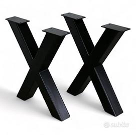 Coppia gambe tavolo con forma ad X