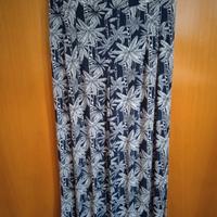 Pantaloni donna estivi blu/bianchi gamba larga 