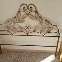 spalliera letto in ottone disegno foglie vintage d