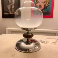Lampada vintage anni 70 cromature e vetro