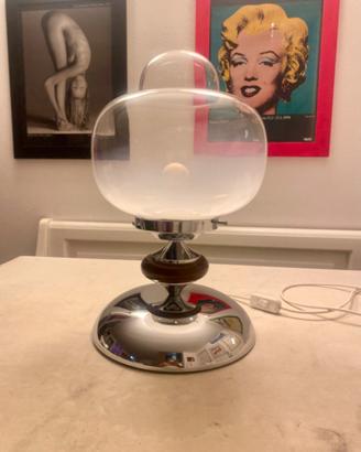 Lampada vintage anni 70 cromature e vetro