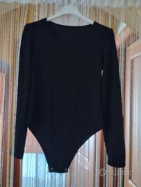 body donna nero maniche lunghe taglia unica