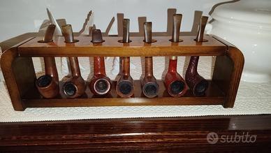 Porta pipe - Espositore in legno massello e radica