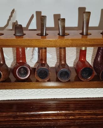 Porta pipe - Espositore in legno massello e radica