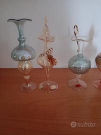 collezione di oggetti bottigliette di murano 