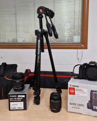 Canon 1300D + EFS 18-55 + EFS 10-18 + Treppiedi