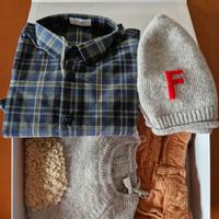 completo maglione camicia pantaloni cappello