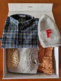 completo maglione camicia pantaloni cappello