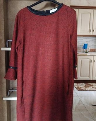 VESTITO DONNA DI COTONE BRAND INTREND COLORE ROSSO