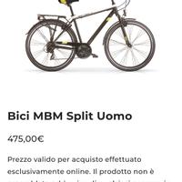 bicicletta da trekking nuova prezzo ribassato.