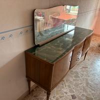 Cassettiera da arredamento vetrata color petrolio