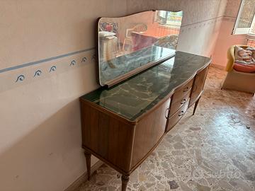 Cassettiera da arredamento vetrata color petrolio