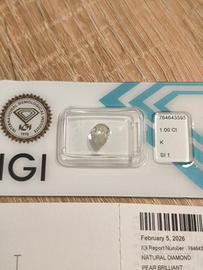 diamante naturale 1,00 carato certificato IGI