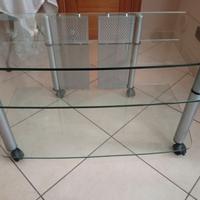 Tavolino di vetro per tivù