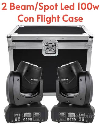 Teste Mobili Beam Spot Led 100 watt + Flight Case