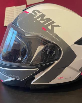 SMK Casco Modulare Gullwing Kresto Bianco Rosa