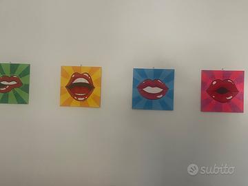 Riproduzione manuale bocche pop art