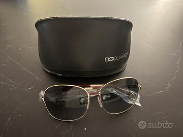 Occhiali da sole Dsquared2 in metallo color oro