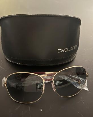 Occhiali da sole Dsquared2 in metallo color oro