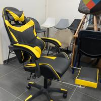 Sedia gaming con poggiapiedi
