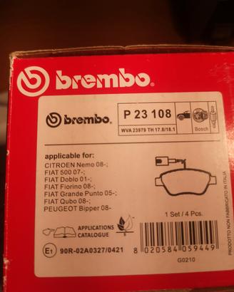 pastiglie freni della Brembo 