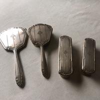 Set spazzole e specchio antiche