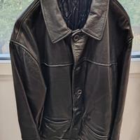 Giacca in pelle nera da uomo