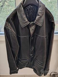 Giacca in pelle nera da uomo