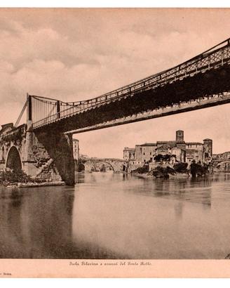 Stampa Antica Roma - Ponte in Ferro Scomparso