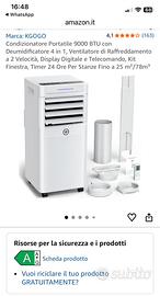 Condizionatore portatile 9000 btu pari al nuovo