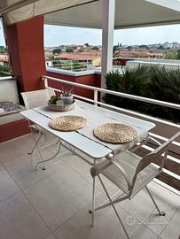 Tavolo in ferro bianco da giardino con 2 sedie