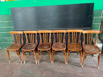 6 sedie bistrot vintage in legno