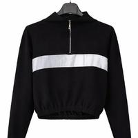 Felpa Cropped Nera - Donna (Taglia S)