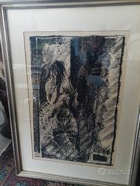 quadro donna e cornice 