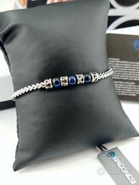 Bracciale Aragonesi Santiago Acciaio Agata Blu