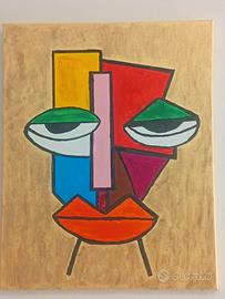 QUADRO DIPINTO A MANO SU TELA CM 50x40 PICASSO 