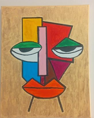 QUADRO DIPINTO A MANO SU TELA CM 50x40 PICASSO 