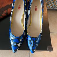 Scarpe tacco blu elettrico