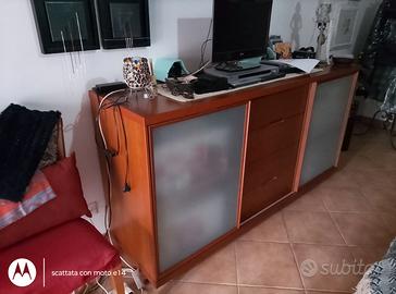 Madia per soggiorno con cassetti e ante scorrevoli