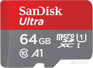 SanDisk Ultra Micro SD 64GB A1 XCI + Adattatore SD