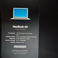 Macbook Air 13 early 2015  8gb 256gb