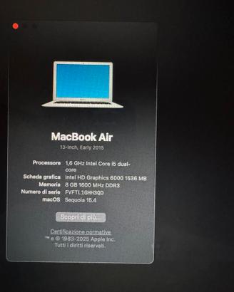 Macbook Air 13 early 2015  8gb 256gb