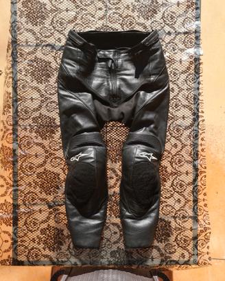 pantaloni moto 48 alpinestars pelle sport