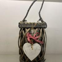 Lanterna rustica SHABBY con porta candela