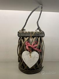 Lanterna rustica SHABBY con porta candela