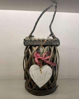 Lanterna rustica SHABBY con porta candela