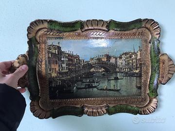 Quadretto/vassoio  decorato Venezia