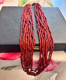 Collana artigianale perle di corallo