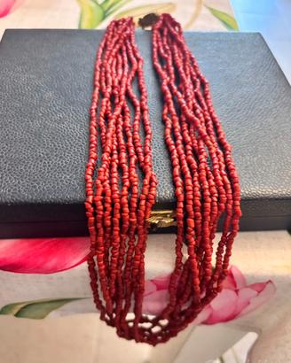Collana artigianale perle di corallo