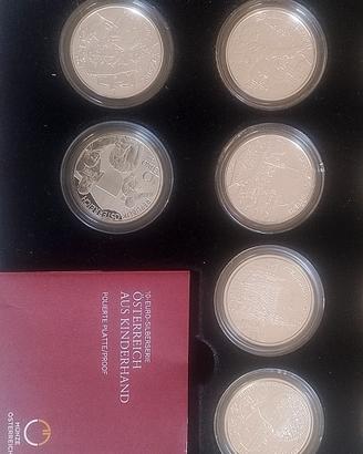Lotto di 10 monete in argento Austria.